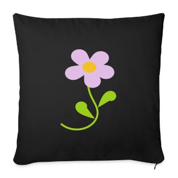 Flower pastel flower flowers pastel flowers lilac - Sofa pillowcase 17,3'' x 17,3'' (45 x 45 cm) - black - Front