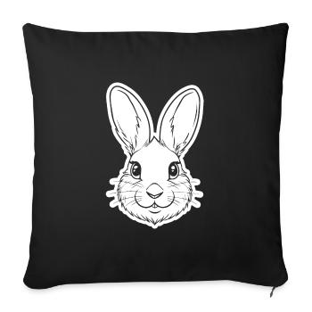 Rabbit Rabbit - Sofa pillowcase 17,3'' x 17,3'' (45 x 45 cm) - black - Front