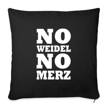 No weidel no merz - Sofakissenbezug 45 x 45 cm - Schwarz - Vorne