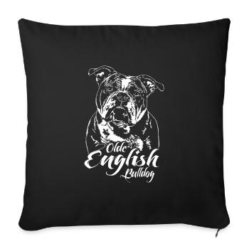 OLDE DEUTSCH BULLDOG Portrait Dogs OEB Wilsigns - Sofa pillowcase 17,3'' x 17,3'' (45 x 45 cm) - black - Front