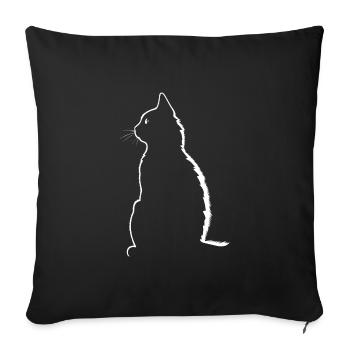 Cat, Cat Motif - Sofa pillowcase 17,3'' x 17,3'' (45 x 45 cm) - black - Front