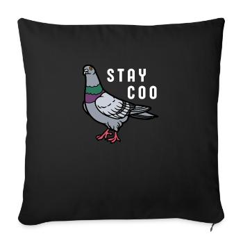 Stay Coo Bird | Funny Cool Pigeon Birding - Sofakissenbezug 45 x 45 cm - Schwarz - Vorne