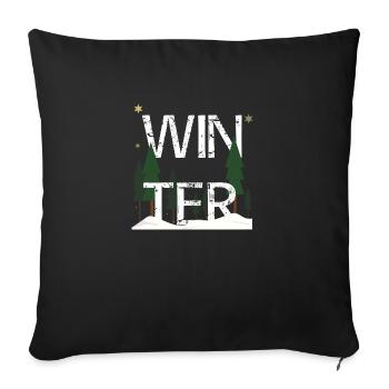 Winter - Sofa pillowcase 17,3'' x 17,3'' (45 x 45 cm) - black - Front