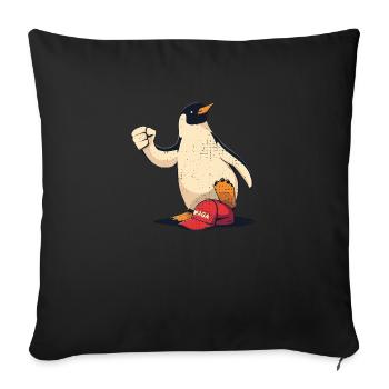 Résistez à la protestation Grunge des Pingouins - Housse de coussin décorative 45 x 45 cm - noir - Devant