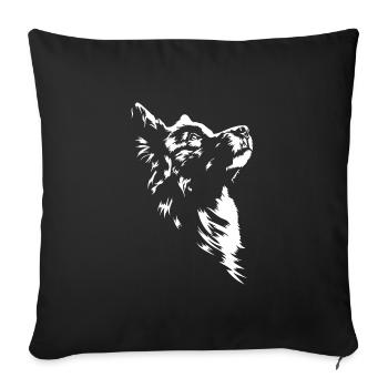 Finnish Lapphund Silhouette Dog Dog Wilsigns - Sofa pillowcase 17,3'' x 17,3'' (45 x 45 cm) - black - Front