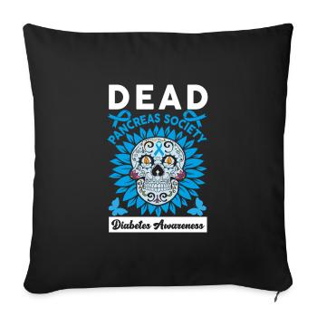 Dead Pancreas Society Diabetes Awareness T1D - Sofa pillowcase 17,3'' x 17,3'' (45 x 45 cm) - black - Front