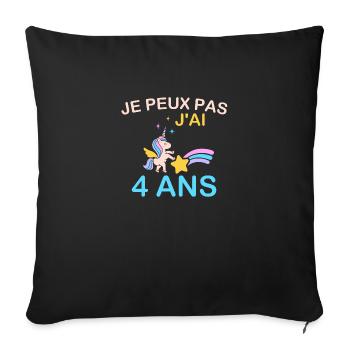 I can't I'm 4 years old - Sofa pillowcase 17,3'' x 17,3'' (45 x 45 cm) - black - Front