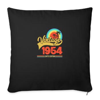 Motorcycle Year 1954 Biker 70 Years Anniversary - Sofa pillowcase 17,3'' x 17,3'' (45 x 45 cm) - black - Front