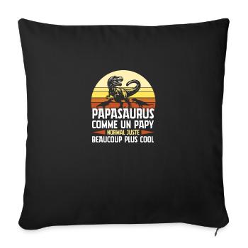 Papysaurus like a normal grandpa grandpa - Sofa pillowcase 17,3'' x 17,3'' (45 x 45 cm) - black - Front