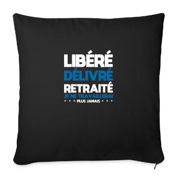 Released Released Retired - Retirement Humor T-Shirt - Sofa pillowcase 17,3'' x 17,3'' (45 x 45 cm) - black - Front