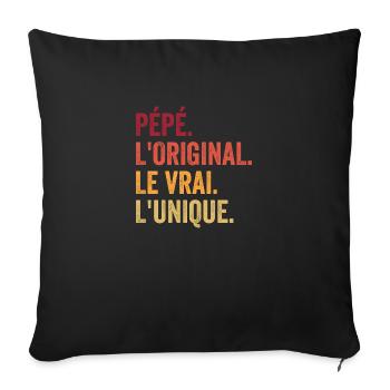 Grandpa The Original The Real The Unique Gift - Sofa pillowcase 17,3'' x 17,3'' (45 x 45 cm) - black - Front
