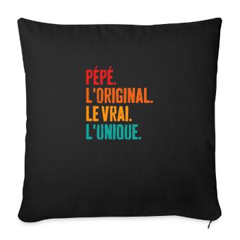 Grandpa The Original The Real The Unique Gift - Sofa pillowcase 17,3'' x 17,3'' (45 x 45 cm) - black - Front