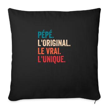 Grandpa The Original The Real The Unique Gift - Sofa pillowcase 17,3'' x 17,3'' (45 x 45 cm) - black - Front