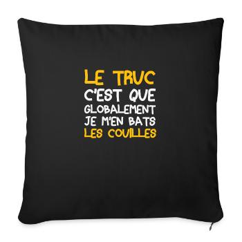 The thing is that I don't give a damn - Sofa pillowcase 17,3'' x 17,3'' (45 x 45 cm) - black - Front