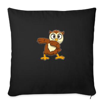 Owl owl - Sofa pillowcase 17,3'' x 17,3'' (45 x 45 cm) - black - Front