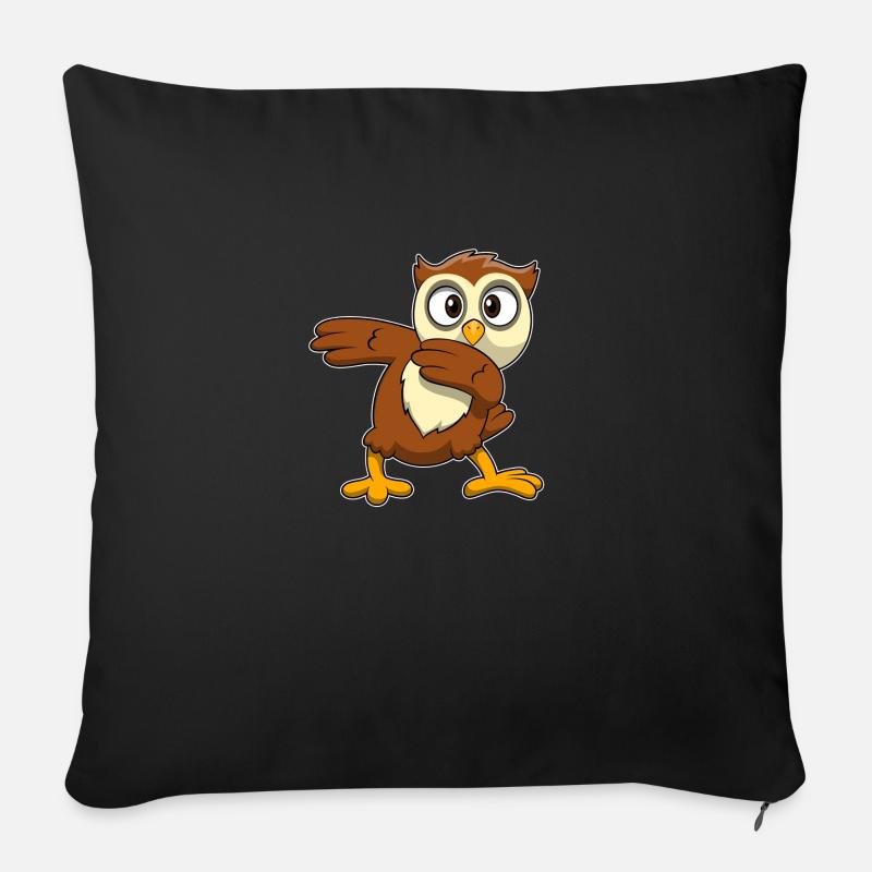 Eule owl - Sofakissenbezug 45 x 45 cm - Schwarz