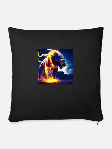 BrennenderTiger Desing - Sofakissenbezug 45 x 45 cm - Schwarz