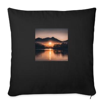 Sunset - Sofa pillowcase 17,3'' x 17,3'' (45 x 45 cm) - black - Front