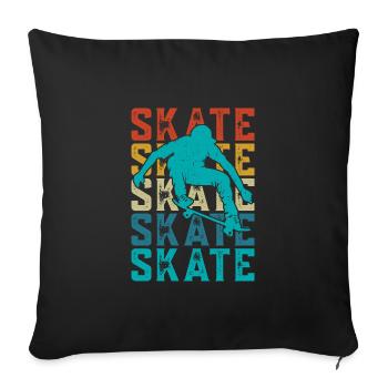 Skater Skateboard - Housse de coussin décorative 45 x 45 cm - noir - Devant