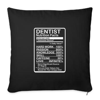 Dentist Nutritional Information - Sofa pillowcase 17,3'' x 17,3'' (45 x 45 cm) - black - Front