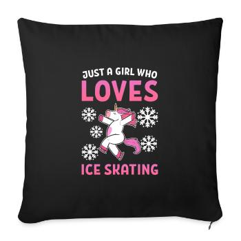 Ice skating Ice skating Ice skating - Sofa pillowcase 17,3'' x 17,3'' (45 x 45 cm) - black - Front
