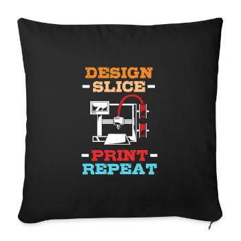 3D Printing - Sofa pillowcase 17,3'' x 17,3'' (45 x 45 cm) - black - Front