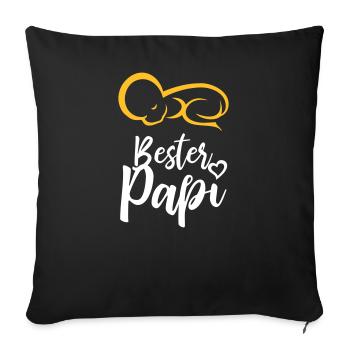 Bester Papi Vatertag Geschenk - Sofakissenbezug 45 x 45 cm - Schwarz - Vorne