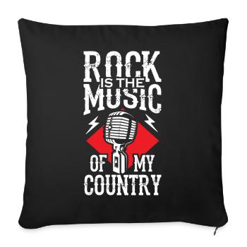 Le rock est la musique de mon pays - Housse de coussin décorative 45 x 45 cm - noir - Devant