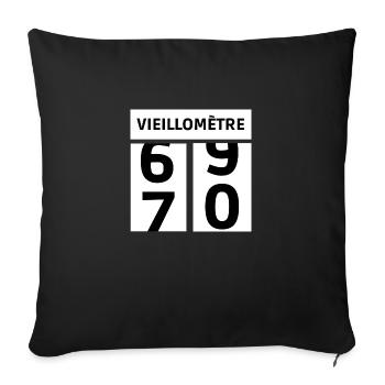 anniversaire 70 ans - Housse de coussin décorative 45 x 45 cm - noir - Devant