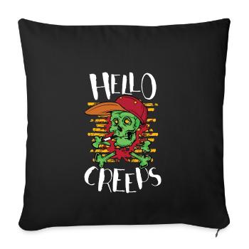 Hello Creeps - Sofa pillowcase 17,3'' x 17,3'' (45 x 45 cm) - black - Front