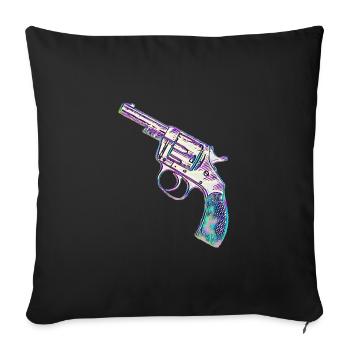 Colorful revolver - Sofa pillowcase 17,3'' x 17,3'' (45 x 45 cm) - black - Front