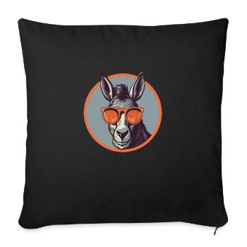 Donkey, Sunglasses, Mule, Mule - Sofa pillowcase 17,3'' x 17,3'' (45 x 45 cm) - black - Front