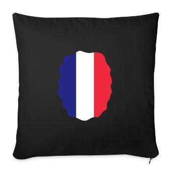 Drapeau de la France Look utilisé Drapeau de la France - Housse de coussin décorative 45 x 45 cm - noir - Devant