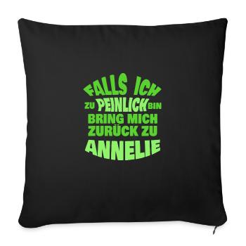 Annelie als Jungesellenabschied - Sofakissenbezug 45 x 45 cm - Schwarz - Vorne