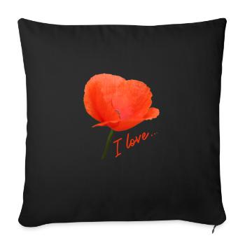 Poppy I love Poppy - Sofa pillowcase 17,3'' x 17,3'' (45 x 45 cm) - black - Front