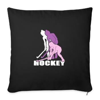 Feldhockey Hockeyspielerin Hockeygirl - Sofakissenbezug 45 x 45 cm - Schwarz - Vorne