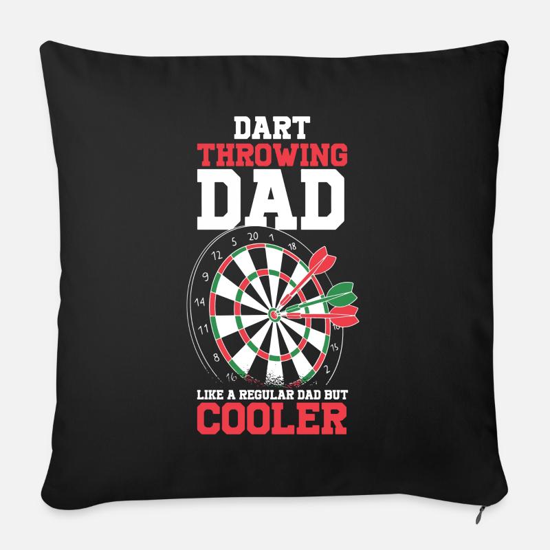 Dart Throwing Dad Like A Regular Dad - Sofa pillowcase 17,3'' x 17,3'' (45 x 45 cm) - black
