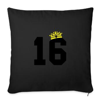 16 couronne - Housse de coussin décorative 45 x 45 cm - noir - Devant