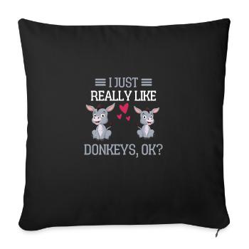 Cadeau drôle d’éleveur d’animaux de ferme - Housse de coussin décorative 45 x 45 cm - noir - Devant