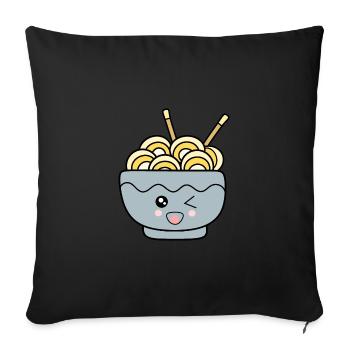 Ramen Nudeln Japan Küche - Sofakissenbezug 45 x 45 cm - Schwarz - Vorne