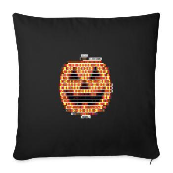Style ASCII citrouille d’Halloween - Housse de coussin décorative 45 x 45 cm - noir - Devant