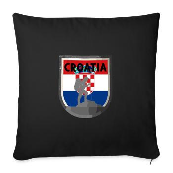 Drapeau de la Croatie Adriatique Zagreb Drapeau croate - Housse de coussin décorative 45 x 45 cm - noir - Devant