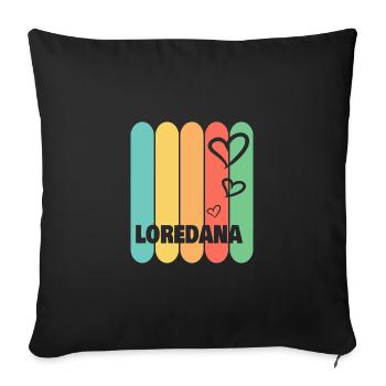 Loredana - Sofakissenbezug 45 x 45 cm - Schwarz - Vorne