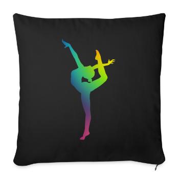 Gymnast in color - Sofa pillowcase 17,3'' x 17,3'' (45 x 45 cm) - black - Front