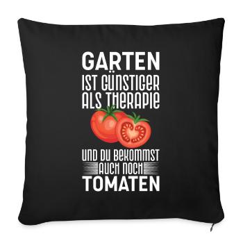 Garten Therapie Tomaten Tomatensorten Gartenfreund - Sofakissenbezug 45 x 45 cm - Schwarz - Vorne