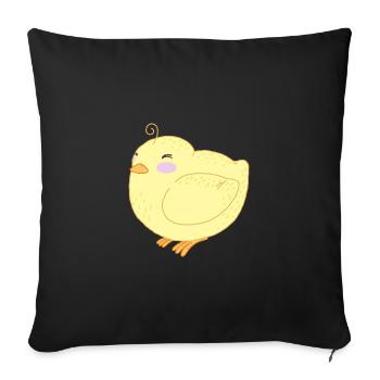 Mignon petit poussin - Housse de coussin décorative 45 x 45 cm - noir - Devant
