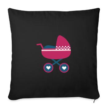 Baby 2022 Birth Family - Sofa pillowcase 17,3'' x 17,3'' (45 x 45 cm) - black - Front