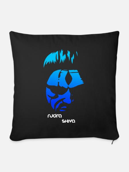 Rudra Shiva Gesicht - Sofakissenbezug 45 x 45 cm - Schwarz