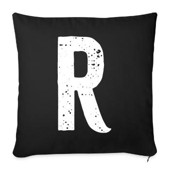 R Letter - Sofa pillowcase 17,3'' x 17,3'' (45 x 45 cm) - black - Front