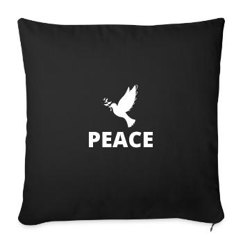 non à la guerre, paix - Housse de coussin décorative 45 x 45 cm - noir - Devant